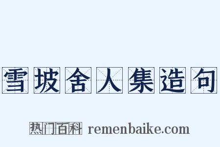 雪坡舍人集造句是什么意思的图片